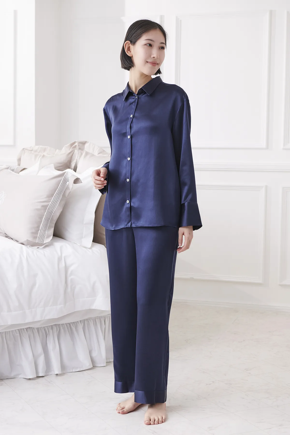 長襦袢反物から仕立てたシルクパジャマ　⑫ 長襦袢反物から仕立てたシルクパジャマ ⑫