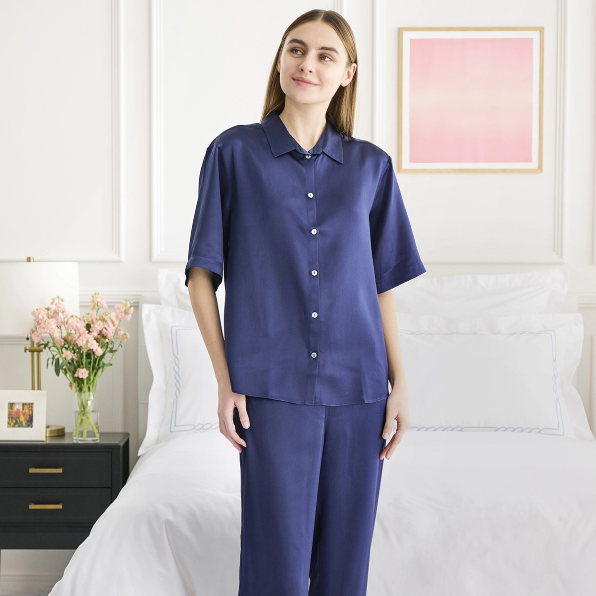 モカの高級シルクパジャマ