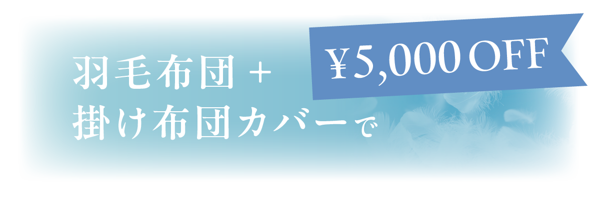 羽毛布団5,000円OFF