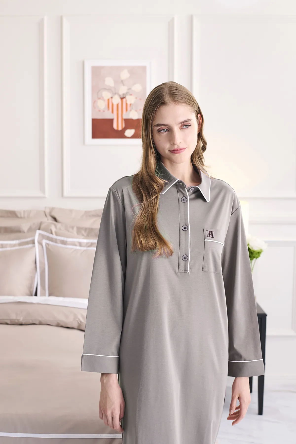 コットンジャージーワンピース フォグ