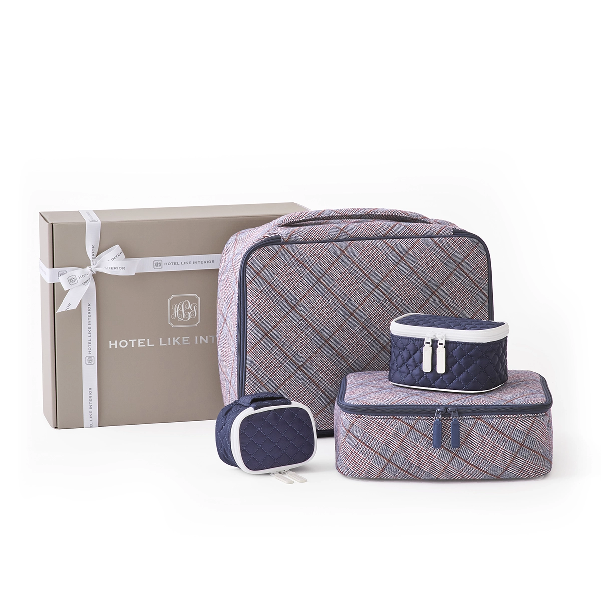 ダイヤモンドキルトポーチ×ポッシュプレイドポーチ