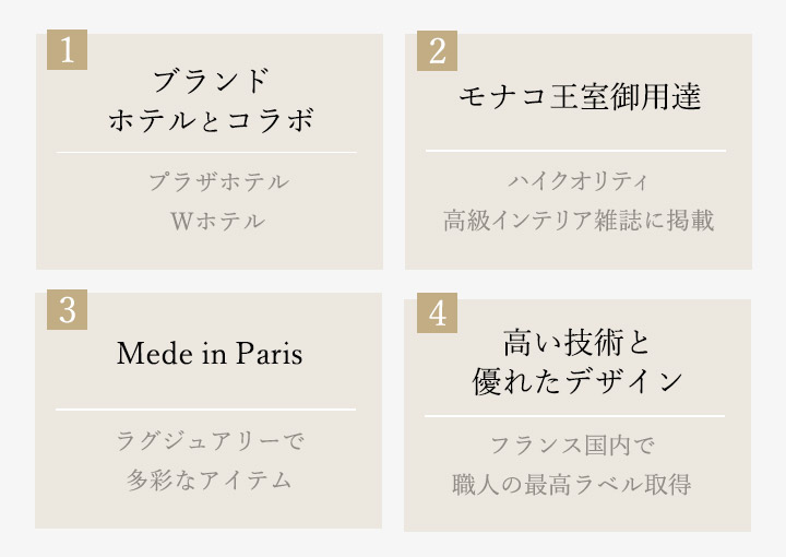 世界的ブランドやホテルとコラボ モナコ王室御用達 Maid in Parisの多彩なアイテム 職人の高い技術と優れたデザイン