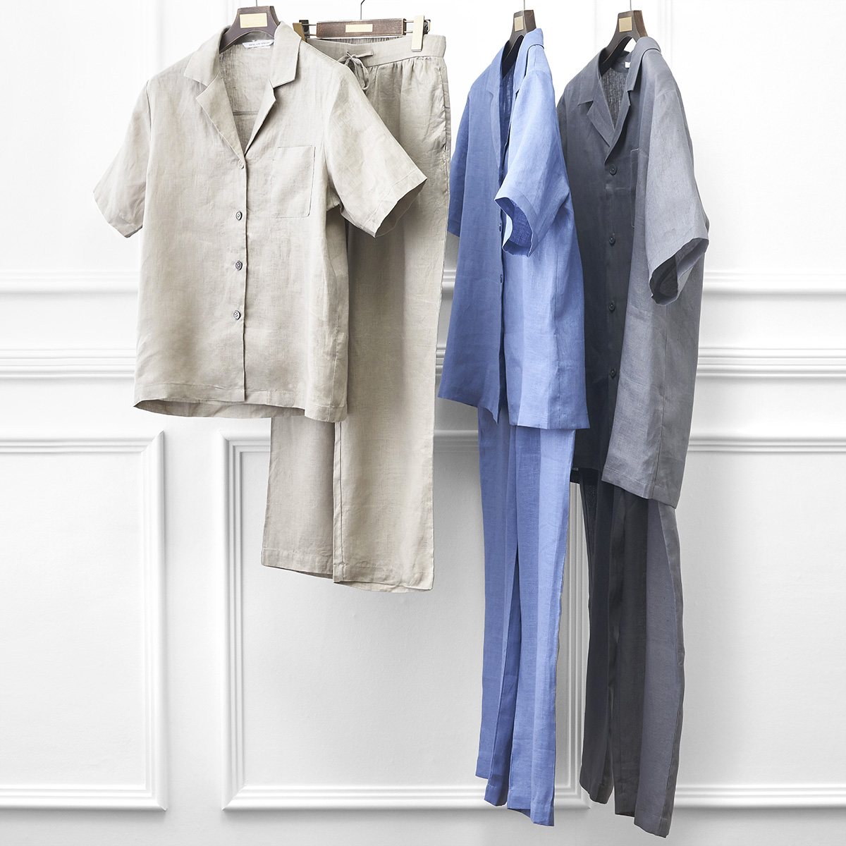 リネン 半袖パジャマ レディース