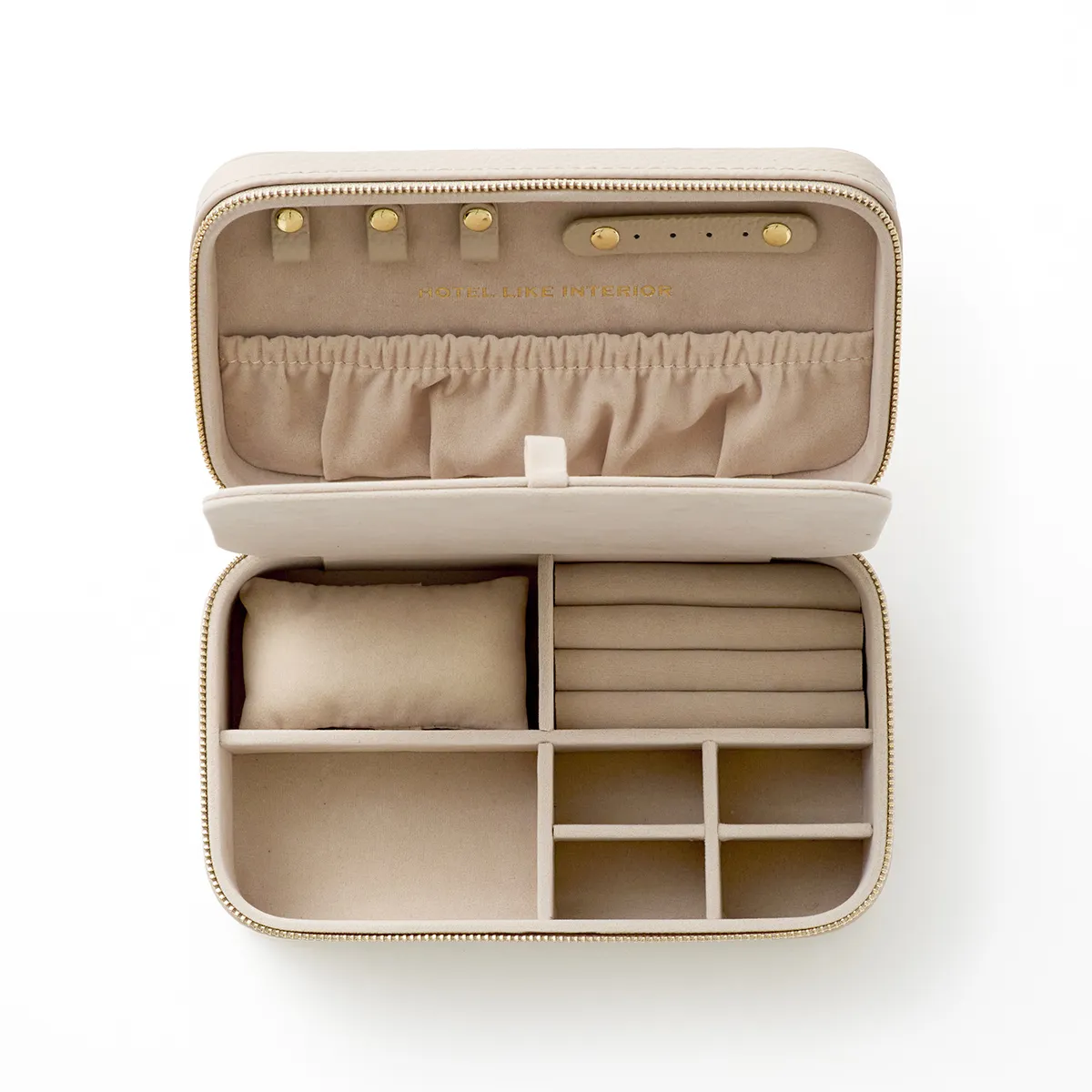 レザージュエリーケース | 本革 | 旅行用コンパクト収納