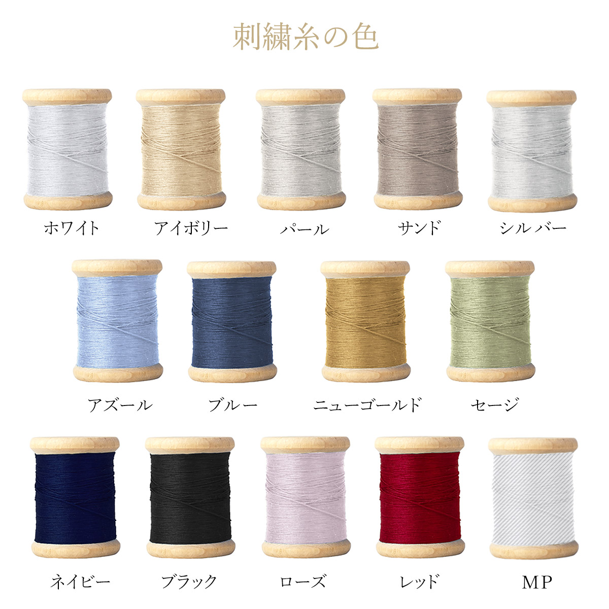 糸の色とマッチプロダクトカラーで刺繍します