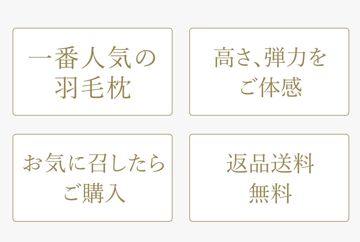 一番人気の700FP羽毛枕　到着後お試し　お気に召したらご購入　返品送料無料